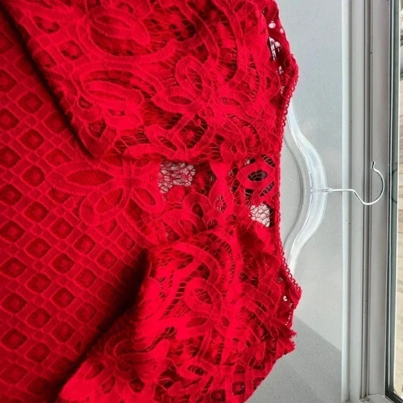 Rafaella Red Lace Top Size 10 - Picture 8 of 12